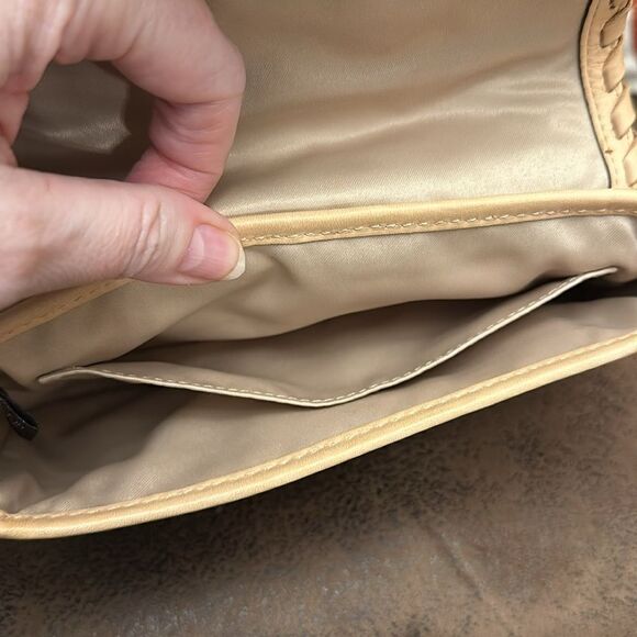 COACH BLEEKER VACHETTA LEATHER FLORAL APPLIQUÉ & FABRIC WRISTLET LTD ED 2007 EUC - Picture 12 of 14